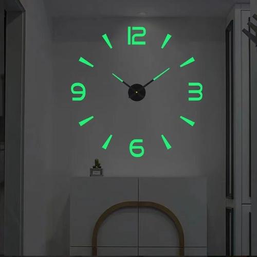 Liuyi Horloge murale lumineuse lueur 100cm grandes horloges suspendues DIY  Horloges lumineuses numériques lumineuses Home art salon décorations  modernes (Color : H, Sheet Size : 60 to 100cm) : : Cuisine et  Maison