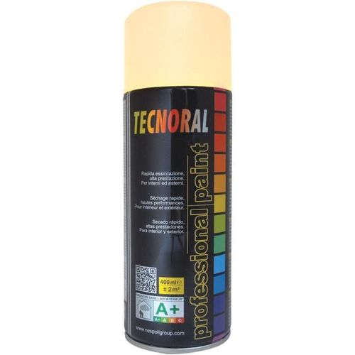 TECNORAL - Bombe de peinture aérosol - Blanc Ivoire Brillant