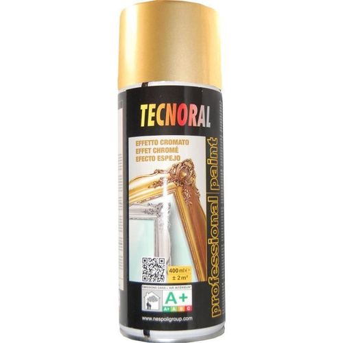 TECNORAL - Bombe de peinture aérosol - Effet Chromé Or