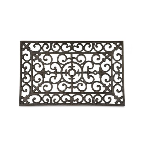 Tapis Paillasson Rectangulaire Fonte Marron 56x35x2cm