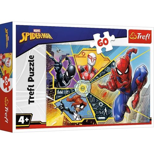 Trefl-60 Pi Ces Pour Les Enfants Partir De 4 Ans Puzzle 17372 Sur La Toile De Spider-Man Disney Marvel Spiderman 60