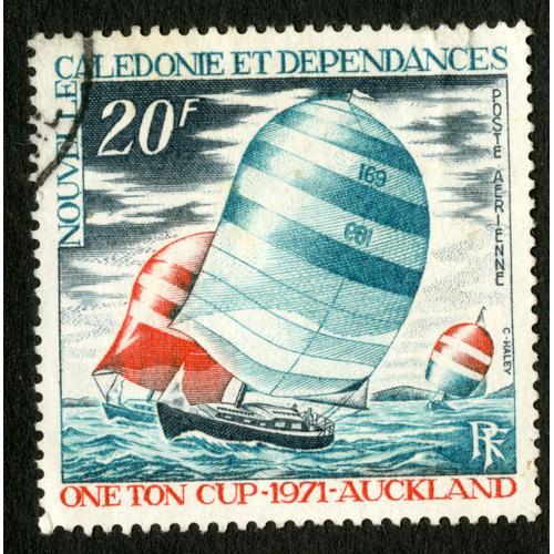 Timbre Oblitéré Nouvelle Calédonie Et Dépendances, Poste Aérienne, One Ton Cup - 1971 - Auckland, Rf, Haley, 20 F