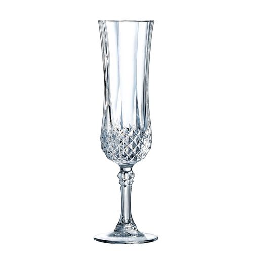 6 Flûtes À Champagne 14cl Longchamp - Cristal D'arques - Verre Ultra Transparent Au Design Vintage