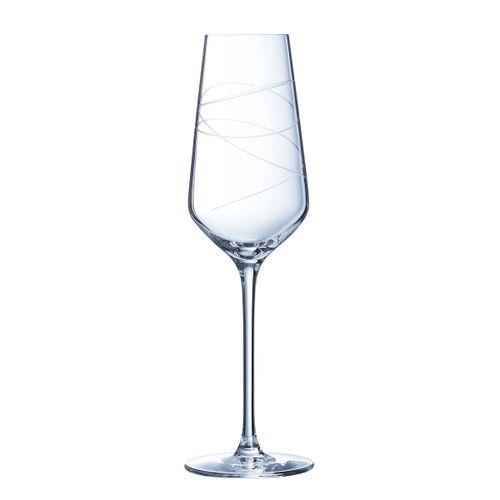 6 Flûtes À Champagne 21cl Abstraction - Cristal D'arques - Verre Ultra Transparent Moderne