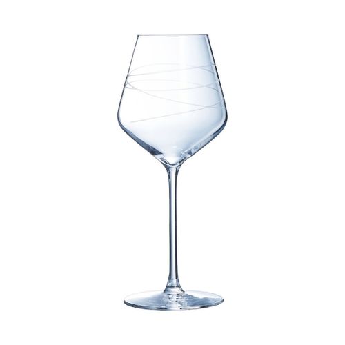 6 Verres À Pied 38cl Abstraction - Cristal D'arques - Verre Ultra Transparent Moderne