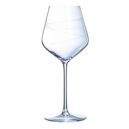 6 Verres À Pied 47cl Abstraction - Cristal D'arques - Verre Ultra Transparent Moderne