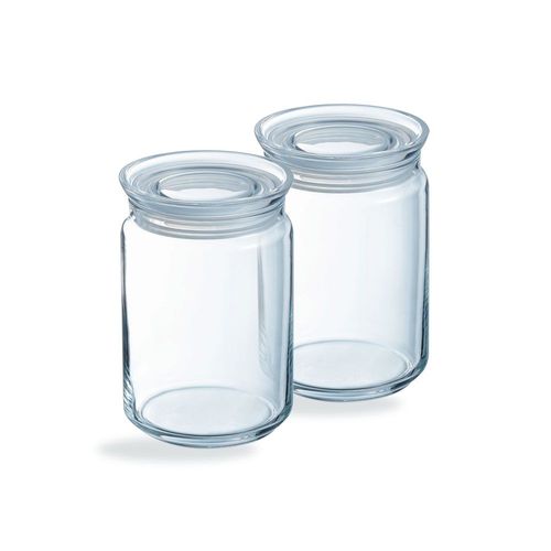 Lot De 2 Pots De Conservation Pure Jar Glass- Luminarc - En Verre Avec Couvercle En Verre- 2 X 1l