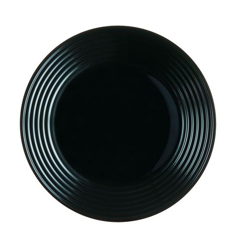 Assiette Plate Noire 27cm Harena - Luminarc - Verre Opale Extra Résistant