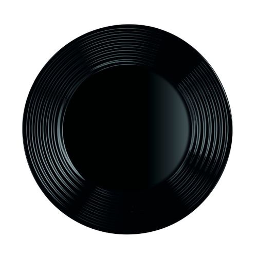 Assiette Plate Harena Noir - Luminarc - Verre Trempé Extra Résistant