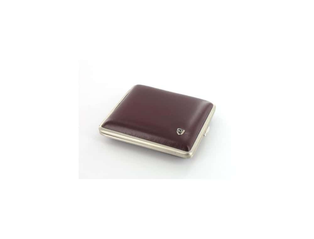 etui cigarette cuir lisse bordeaux