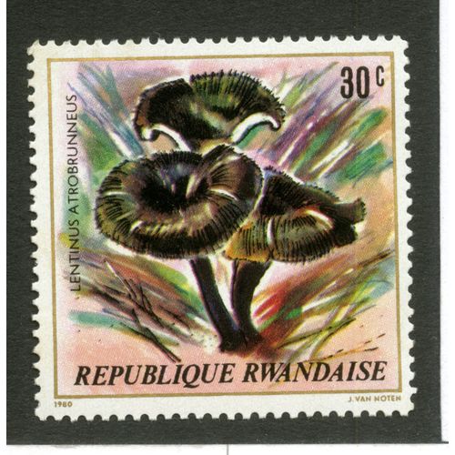 Timbre Non Oblitéré République Rwandaise, Lentinus Atrobrunneus, 30 C, 1980, Van Noten