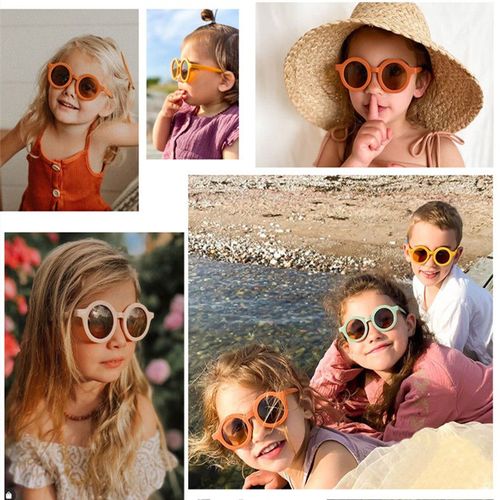 Lunettes De Soleil De Natation Pour Enfants, Protection Uv400, 3 @ #, Pour Bébés, Loisirs, Mates, Mode, Monture Ronde, Rétro