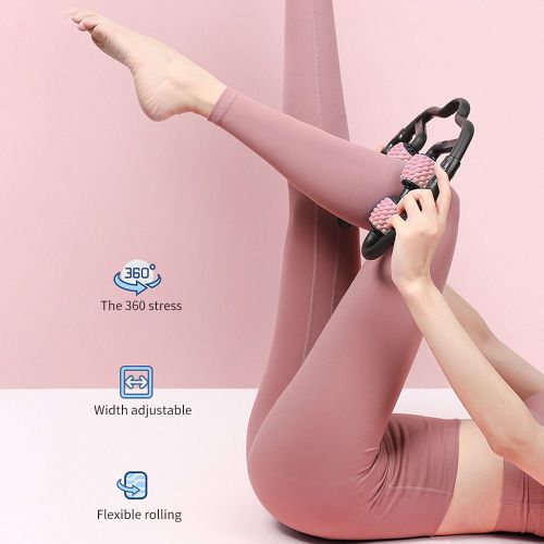 Masseur À Roulettes À Quatre Roues, Bâton De Massage Léger Et Portable Pour Le Yoga Et Le Pilates
