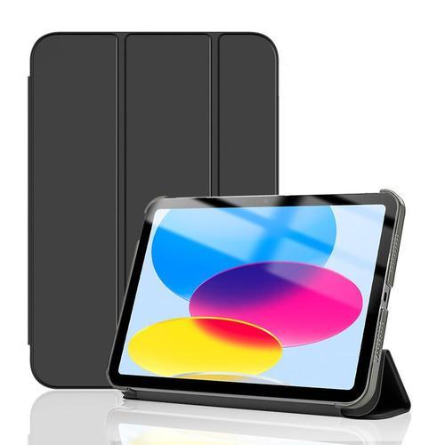 Coque Pour Ipad 10ème Génération 2022 10,9 Pouces, Modèle A2696, A2757, A2777, Étui De Protection Anti-Chute, Rabat Magnétique Stable Noir