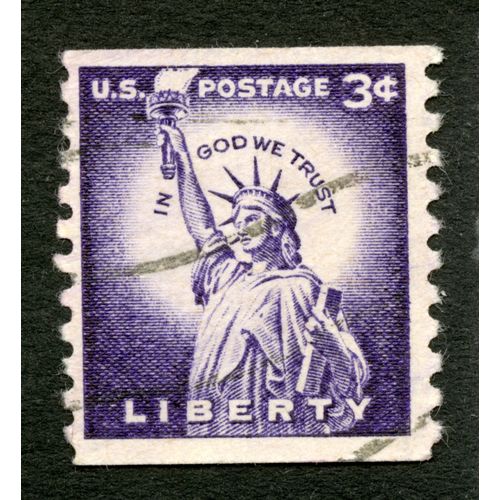 Timbre Oblitéré U.S. Postage, 3 C, In God We Trust, Liberty