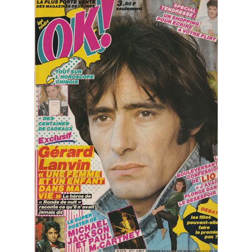 Pamela Sue Martin 1p/ Michael Jackson 1p + Poster / Gerard Lanvin 1.5p/ Lio 1p/ Articles Photos Gabrielle Lazure , Brooke Shields , Jenny Naska ( Patricia Paulin) 417