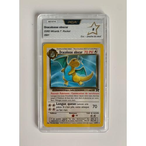 Carte Pokémon Dracolosse Obscur - Wizards T. Rocket 22/82 - Pca (Gradée 8) - Rare ! 