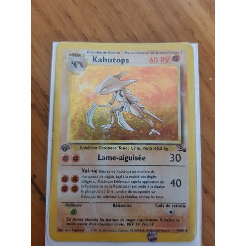 Carte Pokémon Holographique Kabutops (N*9/62)