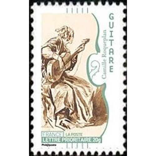 Timbre France 2010 Oblitéré - Carnet Musique - Guitare - Prioritaire 20 G Yt393