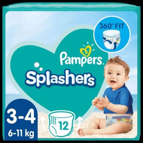 Pampers Splashers Taille 3-4, 6-11 Kg, 12 Couches-Culottes De Bain