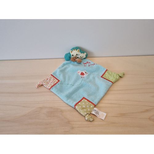 Doudou Sophie La Girafe Bleu Oiseau Vulli