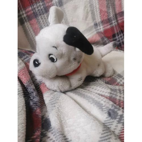 Doudou Peluche Chien Allongé 101 Dalmatiens Patch Collier Rouge Billes Disney Store