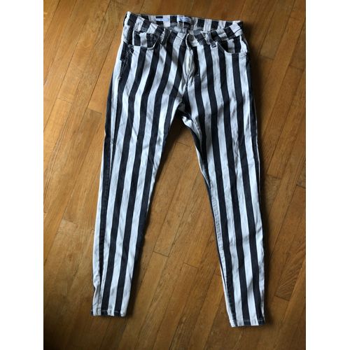 Pantalon À Rayures Bershka Push Up Taille 42