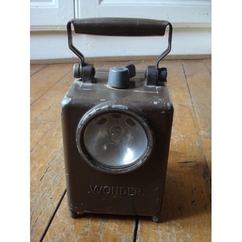 Ancienne Lampe Portative Wonder Type Agral Style Sncf,Ca 1940