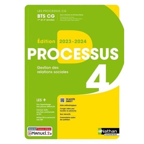 Processus 4 Gestion Des Relations Sociales Bts Cg 1re Et 2e Années - Livre + Licence Élève