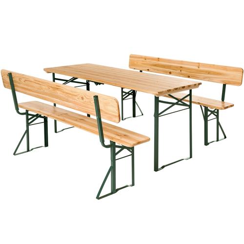 Tectake Table De Jardin Pliante 176 X 69 X 76 Cm Avec Bancs