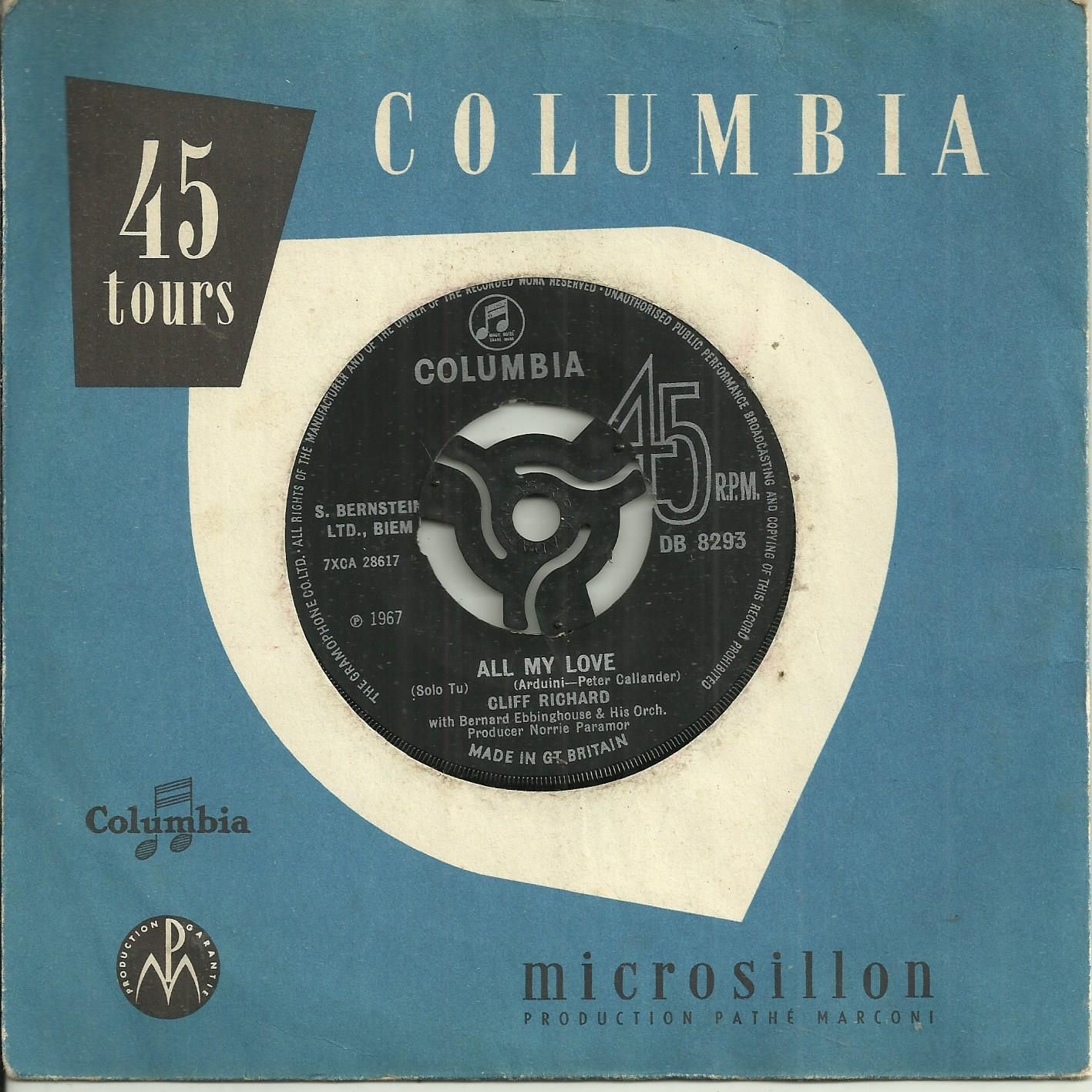 Cliff Richard : All My Love (Arduini - Peter Callander) / Sweet Little Jesus Boy (R. Macgimsey)