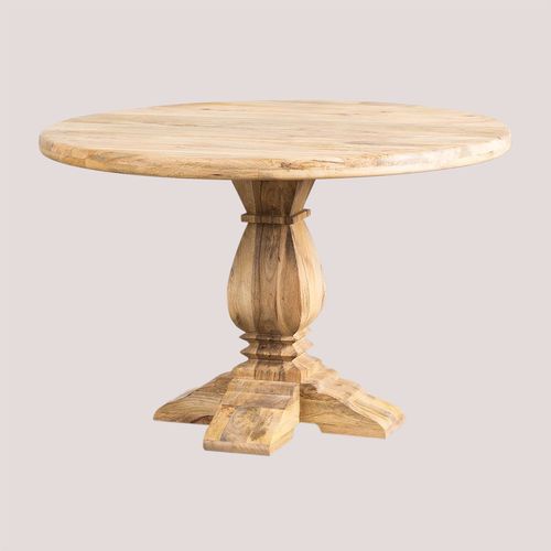 Table De Salle À Manger Ronde En Manguier Rusbby Ø120 Cm