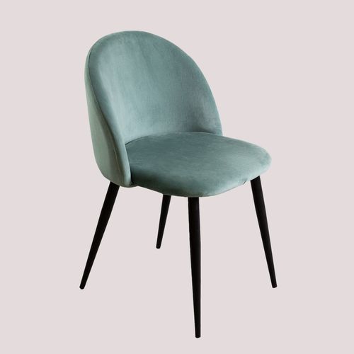 Lot 2 Chaises En Velours Kana Noir