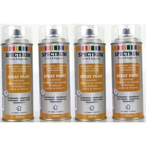 Vernis transparent Lot de 4 bombes spray en Aérosol 400ml Bois,Métal,Plastique