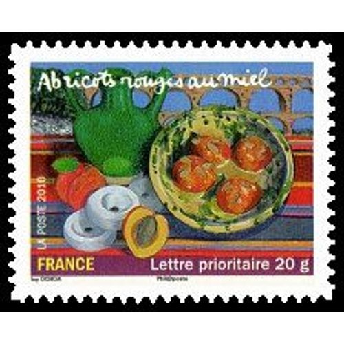 Timbre France 2010 Oblitéré - Abricots Rouges Au Miel - Prioritaire 20 G Yt438