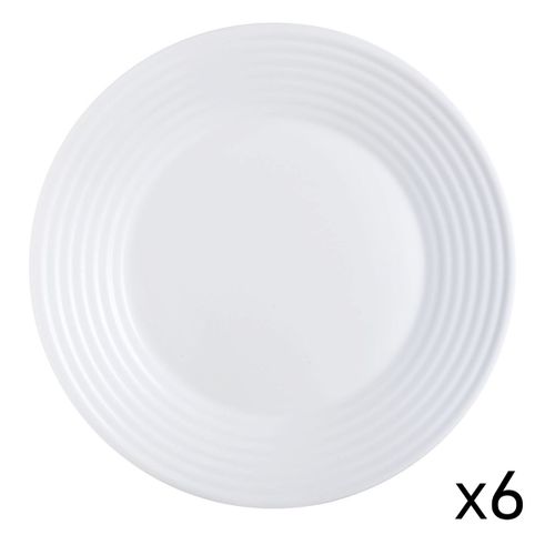 6 Assiettes Blanche Harena 25cm - Luminarc