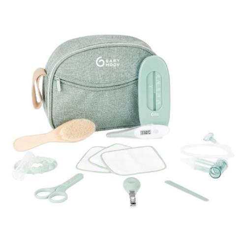 Babymoov Trousse De Soin Bébé - Des La Naissance - En Tissu Recyclé Certifié Grs -10 Accessoires. Matcha