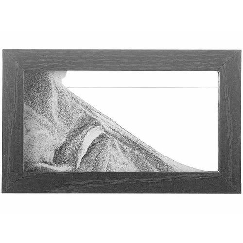 Tableau de sable noir et blanc 20 x 12 cm avec cadre en bois