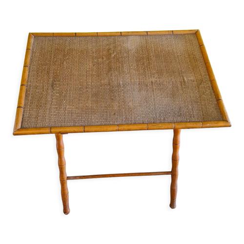 Ancienne Table Dappoint En Faux Bambou Franais 1re Moiti Du 20me Sicle Bois