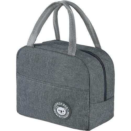 Sac Repas Isotherme Lunch Bag Sac Isotherme Repas Femme Homme Enfant  Portable Waterproof Sac Lunch Sac Pique Nique (gris) 