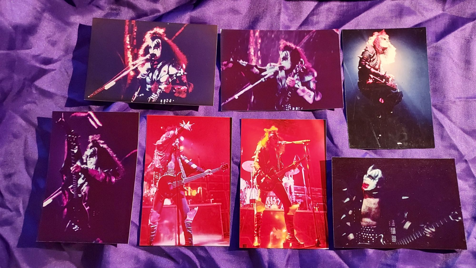 Kiss 7 Photos Professionnelles Inédites Live De Gene Simmons En 1976 9x13 Cm Lot N° 41