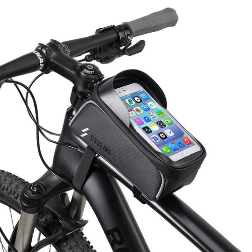 MixcMax Support Téléphone Vélo Etanche - Sacoche Cadre Vélo VTT avec Housse  de Pluie Porte Téléphone Vélo VTT Grande Capacité Écran Tatile pour
