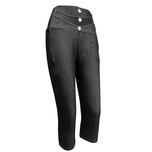 Pantacourt Bermuda 3/4 Femme Jean Grande Taille Bleu