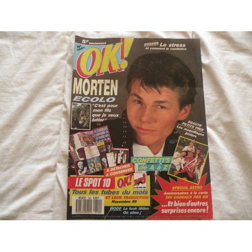 Hebdomadaire Ok Age Tendre Du 30 Octobre Au 8 Novembre 1989