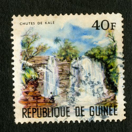 Timbre Oblitéré République De Guinée, Chutes De Kalé, 40 F