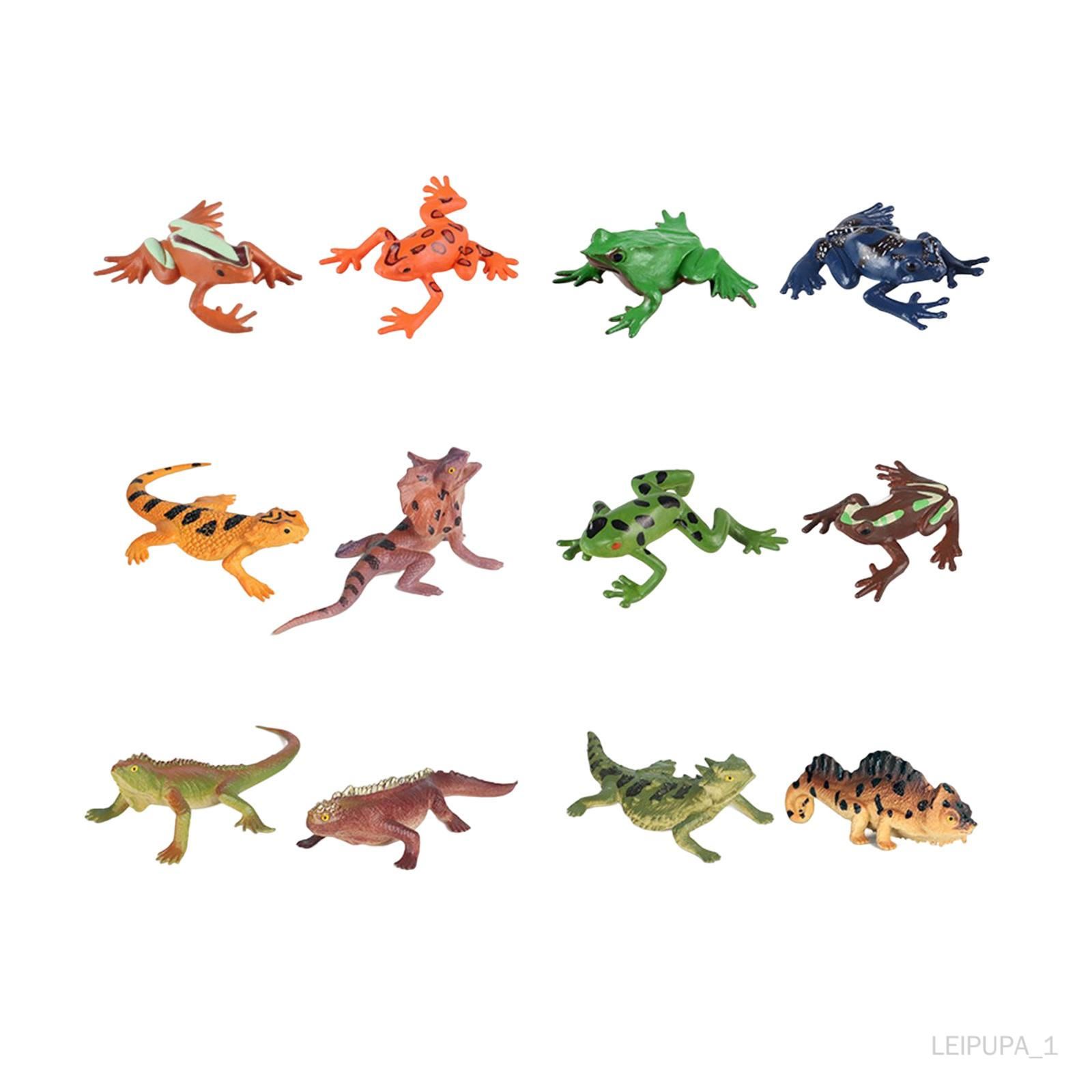 12 Pcs Mini Animaux Modèle Cognition Jouet Décorations Figurines Sculpture Pour Table De Sable Micro Paysage Diy Projets Props Garderie Tout-Petits