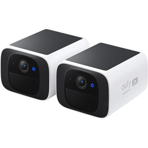 Pack de 2 Caméra de sécurité EufyCam SoloCam S220 WiFi exterieure sans Fil 2K - Panneau Solaire Intégré - IP67 -  Compatibile Alexa - sans Frais Mensuels - Compatible HomeBase 3