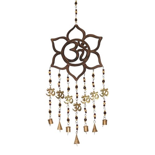 By Sigris Colgante Flor Marrón De Metal 70*2*26cm Colgante