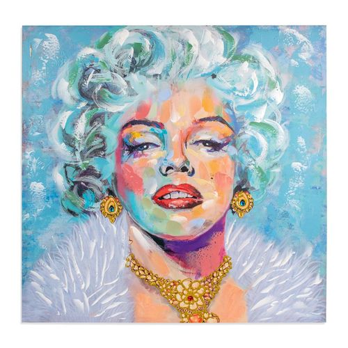 ORIGEN Home Decor - Cuadro Mujer Adorno Pared | Cuadros Azul - 80x3x80 cm