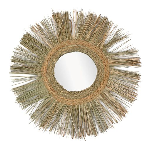 ORIGEN Home Decor Espejo Redondo Vintage de Madera - Marrón 74x74x2cm<br /><br />
